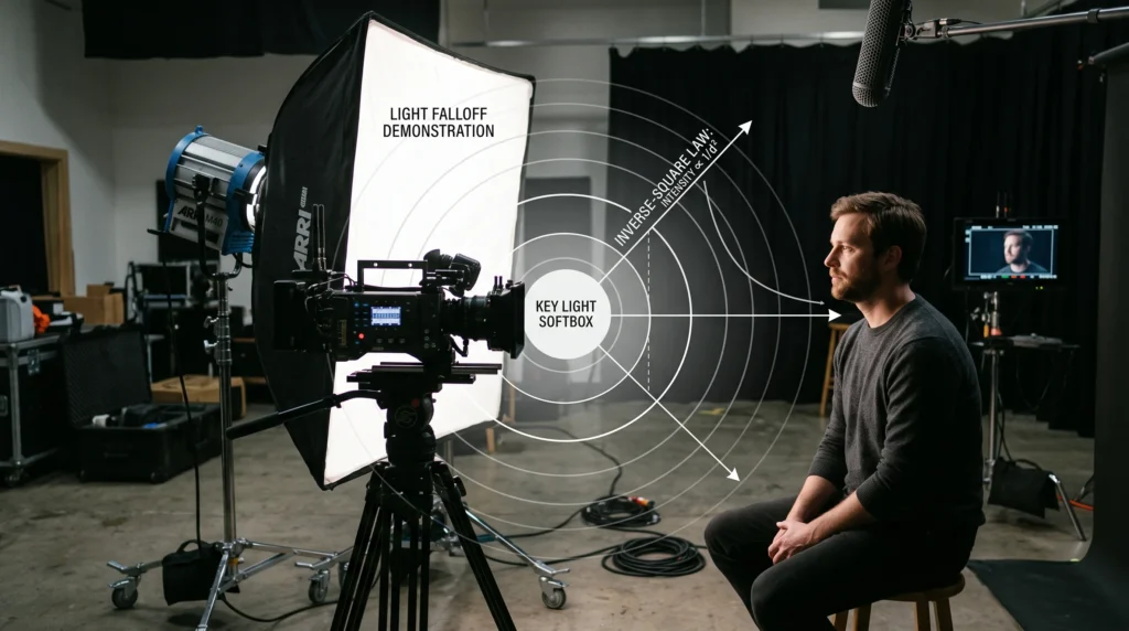 YouTube Video Noise Solution - Key Light Softbox and Inverse Square Law Setup