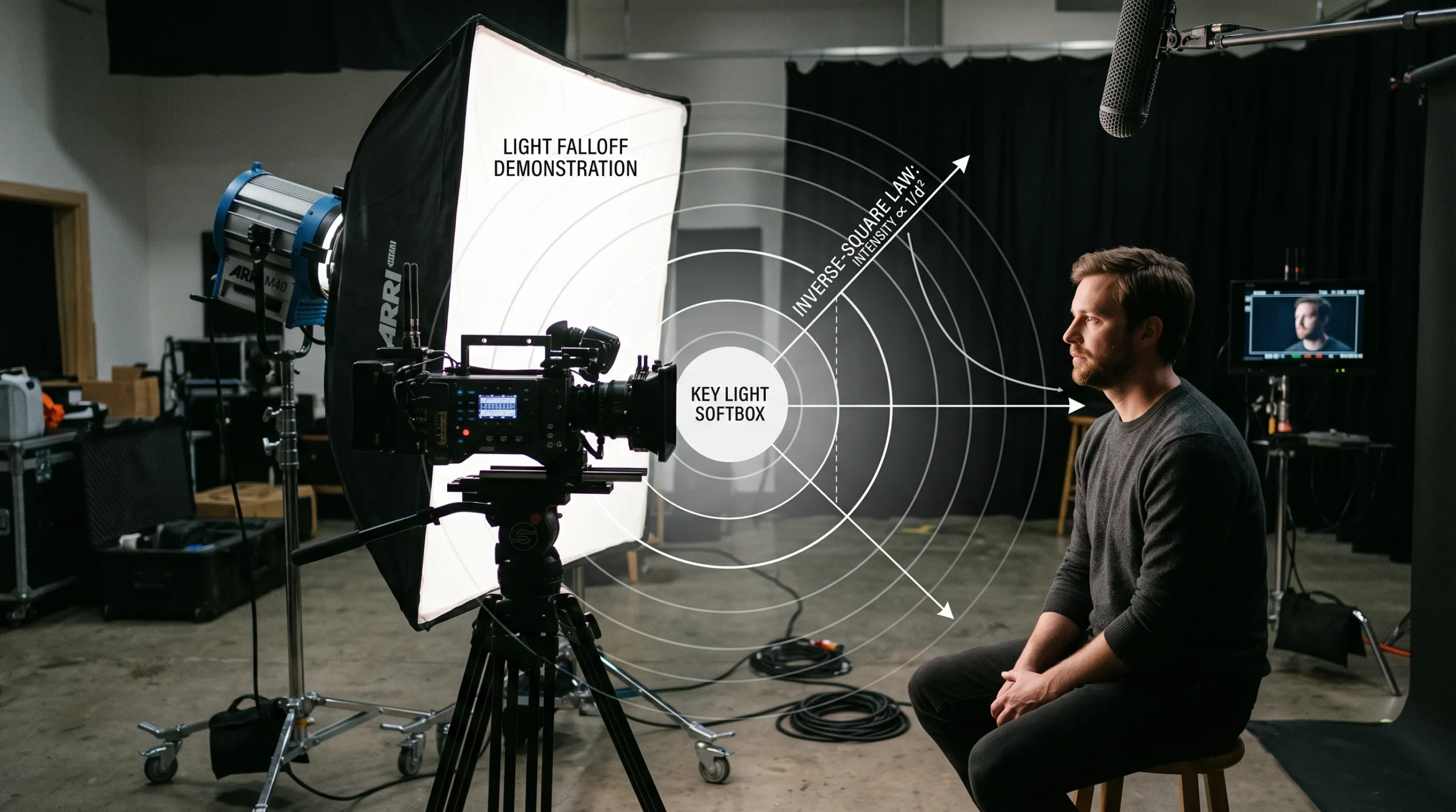 YouTube Video Noise Solution - Key Light Softbox and Inverse Square Law Setup
